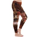 Surfing, Surfboard With Floral Elements  And Grunge In Red, Black Colors Winter Leggings  View3