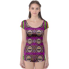 Rainbow Love For The Nature And Sunset In Calm And Steady State Boyleg Leotard  by pepitasart