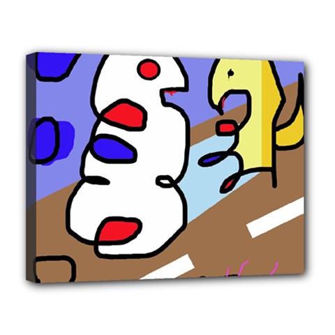Abstract Comic Canvas 14  X 11  by Valentinaart