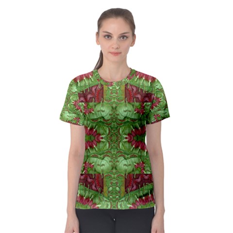Bleeding Hearts Forest Women s Sport Mesh Tee by pepitasart