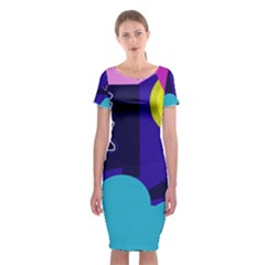 Walking On The Clouds  Classic Short Sleeve Midi Dress by Valentinaart