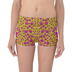 Fantasy Feathers And Polka Dots Boyleg Bikini Bottoms by pepitasart