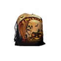 Halloween, Funny Pumpkin With Skull And Spider In The Night Drawstring Pouches (Medium)  View2