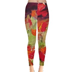 Abstract Poppys  Leggings  by artistpixi
