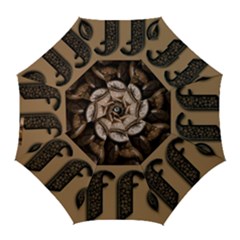 Funny Coffee Beans Brown Typography Golf Umbrellas by yoursparklingshop