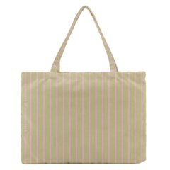 Summer Sand Color Pink Stripes Medium Zipper Tote Bag by picsaspassion