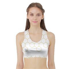 Honeycomb Pattern Graphic Design Sports Bra With Border by picsaspassion