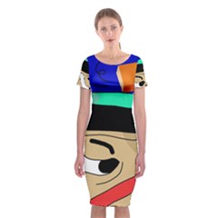 Accident  Classic Short Sleeve Midi Dress by Valentinaart