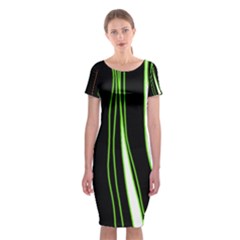 Colorful Lines Harmony Classic Short Sleeve Midi Dress by Valentinaart