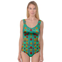 Pumkins Dancing In The Season Pop Art Princess Tank Leotard  by pepitasart