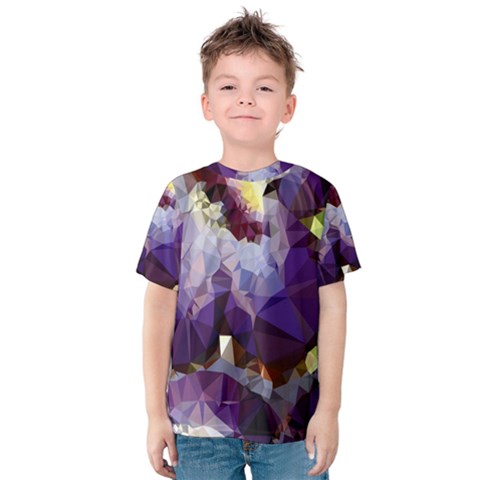 Purple Abstract Geometric Dream Kids  Cotton Tee by DanaeStudio