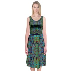 A Bird I Am From Paradise Midi Sleeveless Dress by pepitasart
