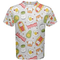 Funny Cat Food Succulent Pattern  Men s Cotton Tee by kostolom3000shop