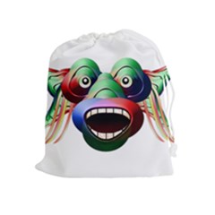 Futuristic Funny Monster Character Face Drawstring Pouches (extra Large) by dflcprints