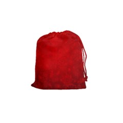 Decorative Red Christmas Background With Snowflakes Drawstring Pouches (small)  by TastefulDesigns