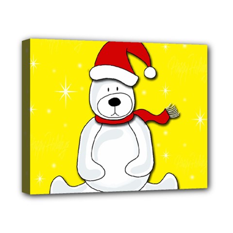 Polar Bear - Yellow Canvas 10  X 8  by Valentinaart