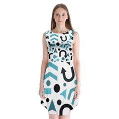 Cyan Direction Pattern Sleeveless Chiffon Dress   by Valentinaart