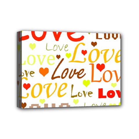 Valentine s Day Pattern Mini Canvas 7  X 5  by Valentinaart