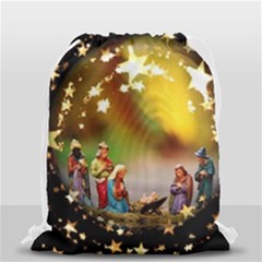 Christmas Crib Virgin Mary Joseph Jesus Christ Three Kings Baby Infant Jesus 4000 Drawstring Bag (small) by yoursparklingshop
