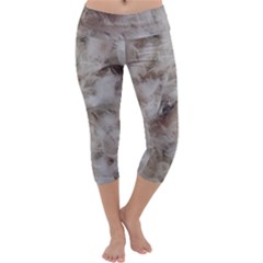Down Comforter Feathers Goose Duck Feather Photography Capri Yoga Leggings by yoursparklingshop