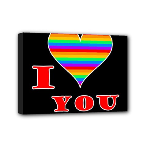 I Love You Mini Canvas 7  X 5  by Valentinaart