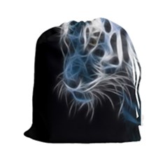 Ghost Tiger  Drawstring Pouches (xxl) by Brittlevirginclothing