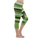 Greenery Stripes Pattern Horizontal Stripe Shades Of Spring Green Capri Yoga Leggings View3