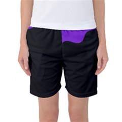 Purple And Black Women s Basketball Shorts by Valentinaart