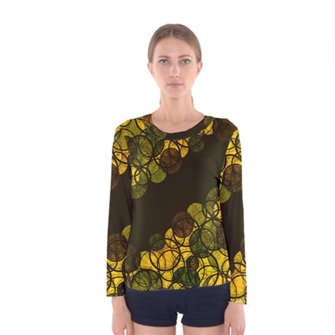 Yellow Bubbles Women s Long Sleeve Tee by Valentinaart