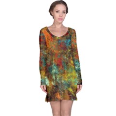 Mixed Abstract Long Sleeve Nightdress by digitaldivadesigns