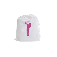 Selfie Girl Graphic Drawstring Pouches (small)  by dflcprints