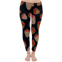 Chocolate Strawberries Pattern Classic Winter Leggings by Valentinaart
