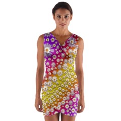 Falling Flowers From Heaven Wrap Front Bodycon Dress by pepitasart