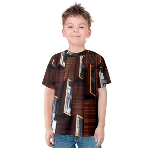 Abstract Architecture Building Business Kids  Cotton Tee by Amaryn4rt