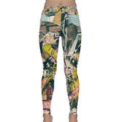 Art Graffiti Abstract Vintage Lines Classic Yoga Leggings by Amaryn4rt