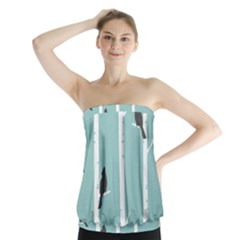 Birds Trees Birch Birch Trees Strapless Top by Amaryn4rt