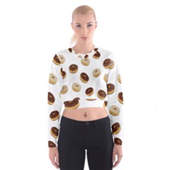 Donuts Pattern Women s Cropped Sweatshirt by Valentinaart