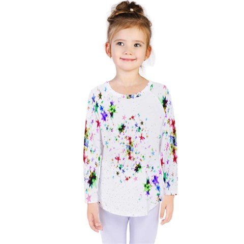Star Structure Many Repetition Kids  Long Sleeve Tee by Amaryn4rt