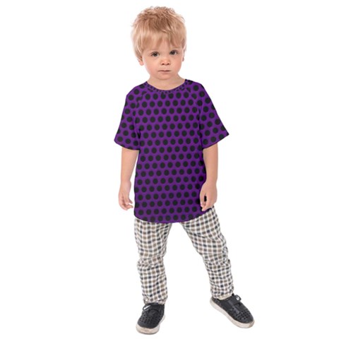 Dark Purple Metal Mesh With Round Holes Texture Kids  Raglan Tee by Amaryn4rt