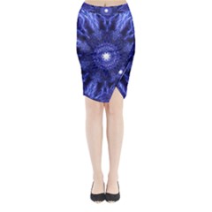 Tech Neon And Glow Backgrounds Psychedelic Art Midi Wrap Pencil Skirt by Amaryn4rt