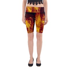 Ablaze Abstract Afire Aflame Blaze Yoga Cropped Leggings by Amaryn4rt