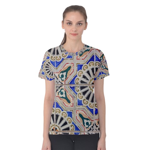 Ceramic Portugal Tiles Wall Women s Cotton Tee by Amaryn4rt