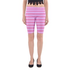 Fabric Baby Pink Shades Pale Yoga Cropped Leggings by Nexatart