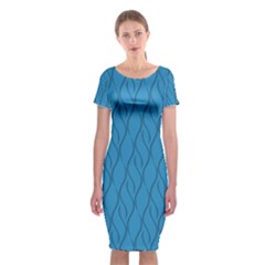 Blue Pattern Classic Short Sleeve Midi Dress by Valentinaart