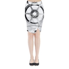 Car Wheel Chrome Rim Midi Wrap Pencil Skirt by Nexatart
