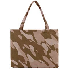 Background For Scrapbooking Or Other Beige And Brown Camouflage Patterns Mini Tote Bag by Nexatart