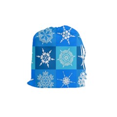 Background Blue Decoration Drawstring Pouches (medium)  by Nexatart
