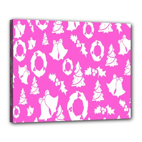 Pink Christmas Background Canvas 20  X 16  by Nexatart