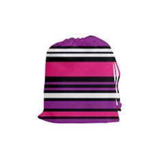 Stripes Colorful Background Drawstring Pouches (medium)  by Nexatart