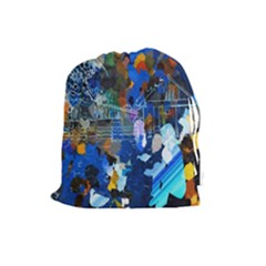 Abstract Farm Digital Art Drawstring Pouches (large)  by Nexatart